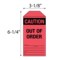 Nevs Tag, "Caution Out of Order" 6-1/4" x 3-1/8" Red w/Black CS-8781 - alternate 2